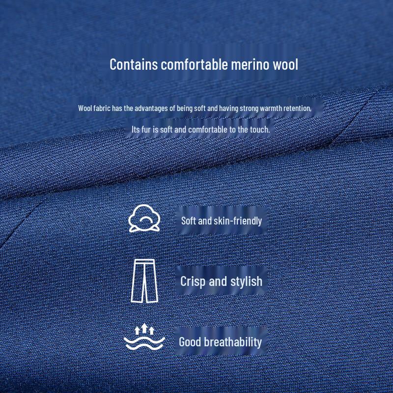Men's Dark Blue Slim-Fit Business Suit Set