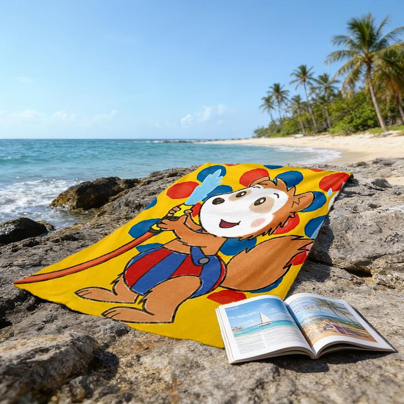 Ultra-Soft Beach Towel with Bobo Theme,Ideal for Pool - Camping, Diving - Perfect Travel Essential, Vibrant Beach Towel.