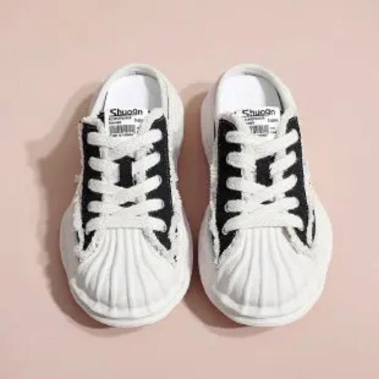 Women's Shoes  Spring New Baotou Half Drag Shell Head Female Thick Soled Canvas Slippers