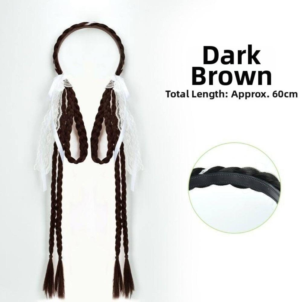 Synthetic Bunny Ear Headband Ponytail Ballet Style Long Pony Tail Hairpieces  Cosplay
