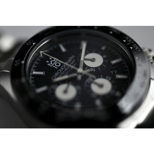 [HYAKUICHI 101] No.11 Hyakuichi Diver's Chronograph Watch with Ceramic Bezel, Black and Ivory, BKIV