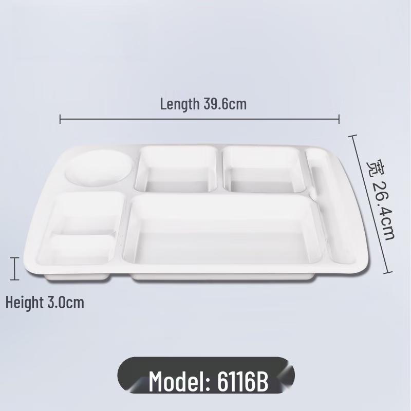 Wuhe Melamine 6-Compartment Fast Food Tray