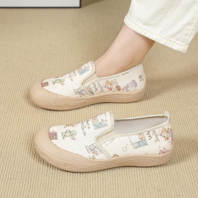 

Весна новая тканевая обувь женская дышащая легкая нескользящая одинарная обувь модная универсальная на одном педале 40