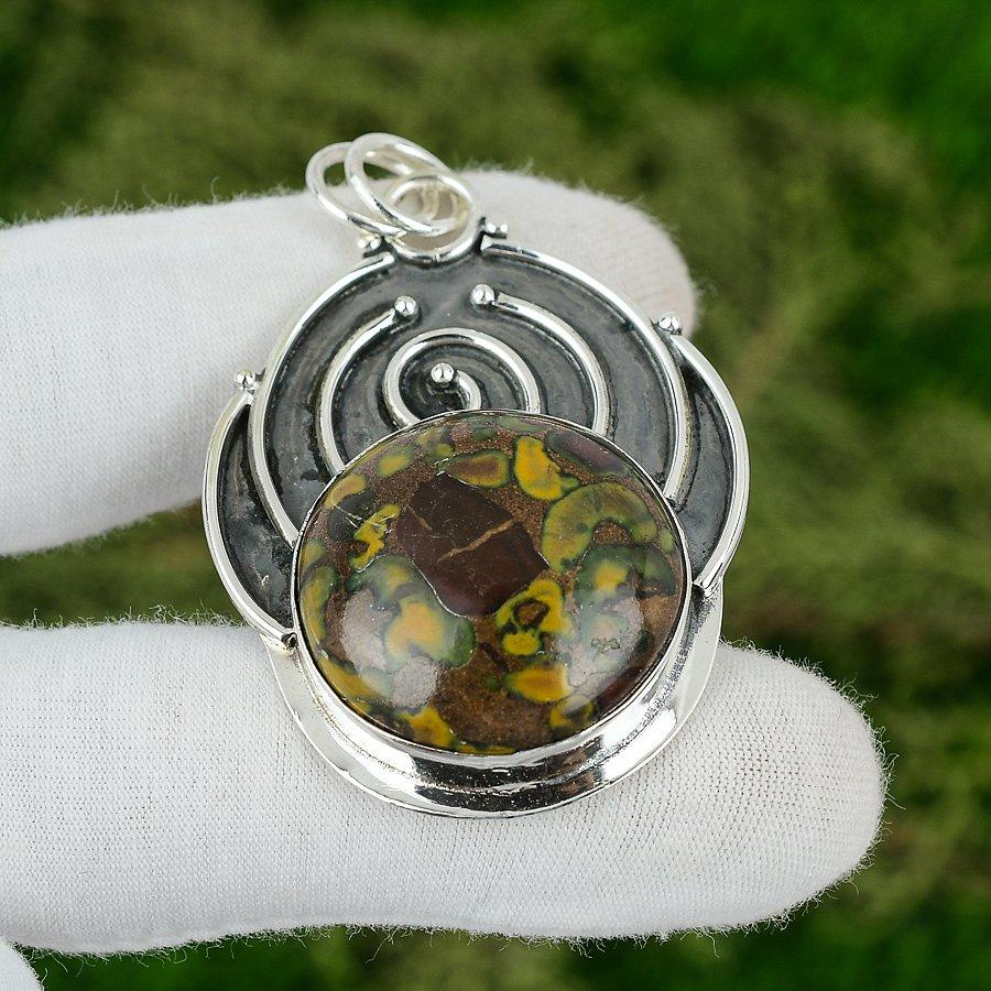 Fruit Jasper Stone Anniversary Engagement Wedding New Pendant Jewelry 925 Silver