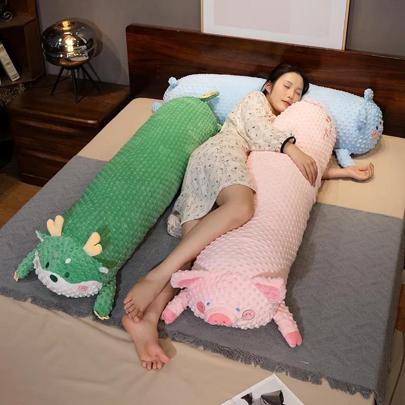 Pressure Bubble Feihua Long Pillow Animal Side Sleeping Leg Pillow Bedside Dormitory Reading Cushion Lying Sleeping Pillow Removable and Washable