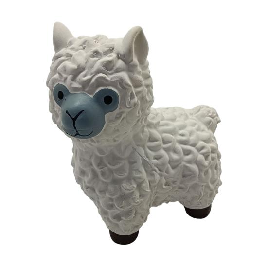 Latex Dog Toy with Squeaker for Small Medium Large Dogs Interactive Alpaca Shape Dog Chew Toy for Teething Training белый