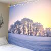 Jul skog snö scen heminredning gobeläng psykedelisk scen bohemiska vägghängande sovrum väggdekoration