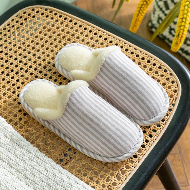 Household Slippers Spring Autumn Winter Four Seasons Female Couple Home Non-slip Indoor Cotton Linen Linen Thick Bottom Men