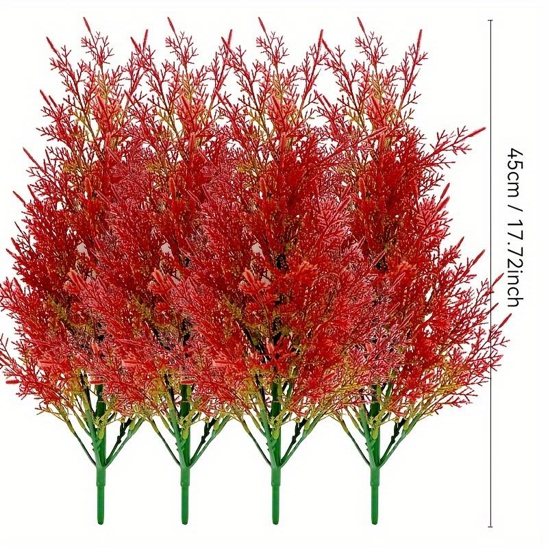 4 Stück lebendige künstliche Kiefern - sattgrüne Pflanzen für Weihnachten und Heimdekoration, mit realistischen Zweigen und Stämmen