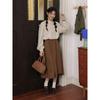 2026 Spring Women's Japanese Stand Collar Lace-Trimmed Slim Shirt