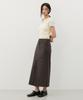 City Breeze Strap Tailored Long Skirt_Dark Brown