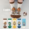 5 Pairs  Children's Socks Autumn and Winter Product  Cartoon Girl Boy Socks Cute Cotton Socks