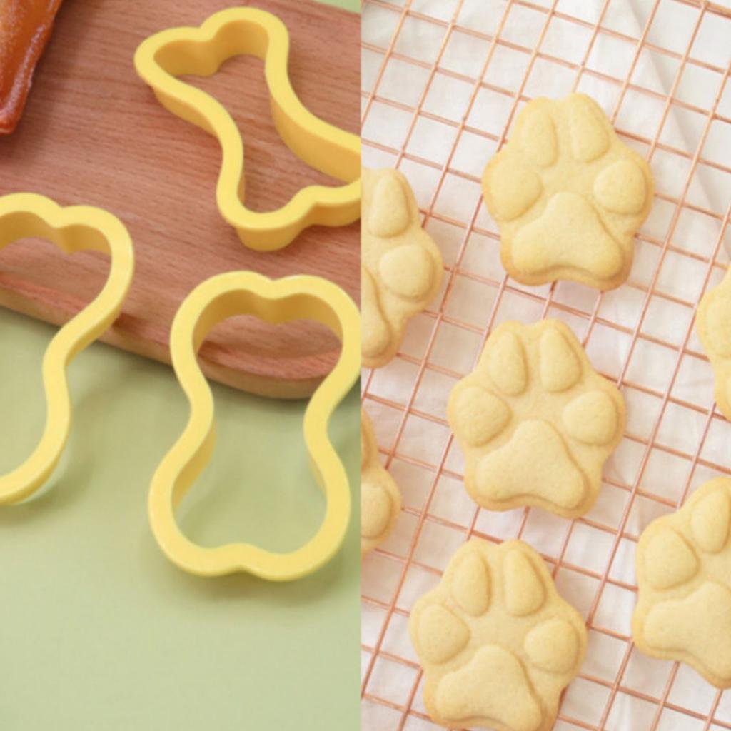 8Pcs Dog Treat Cookie Cutters Set DIY Various Pattern Plastic Cartoon Dog Biscuit Treat Cutter for Homemade Treat Baking