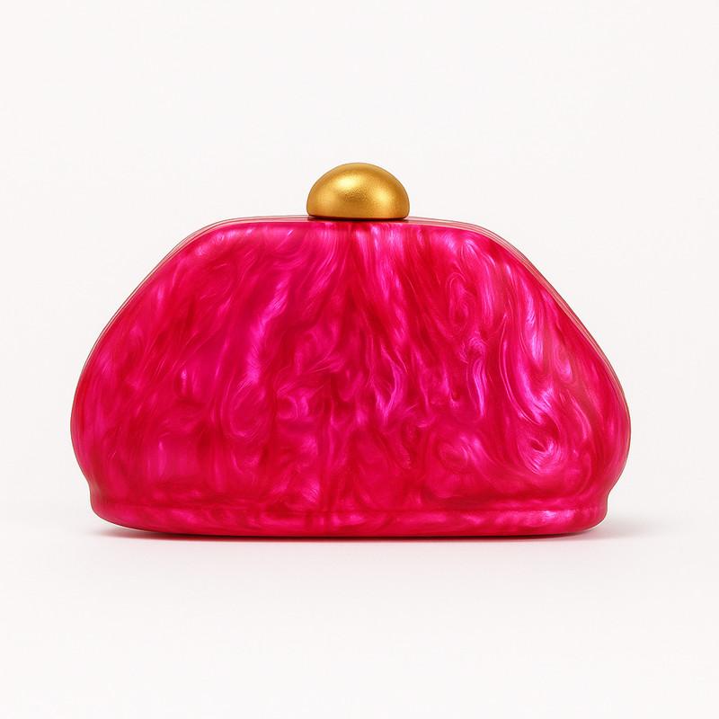 2025 Moda Marca Famosa Patchwork Acrilico Borsa da Sera a Busta da Donna Manico Grande con Perle Scatola Borse a Mano Donna Borsa a Tracolla Lucida
