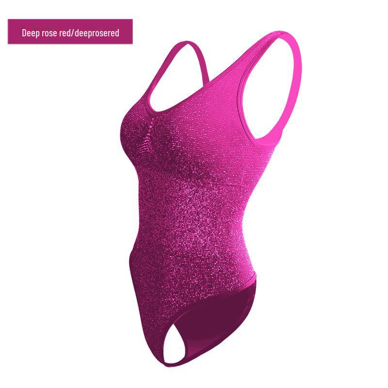 Shimmer Seamless European & American Cross-Border Yoga Suit - Shiny Silver Silk