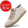 Genuine Pig Leather Fashion Height Increasing Sneakers Men All-match Casual Shoes Increase Insole 8cm Luxury Brand Lift Men Shoe