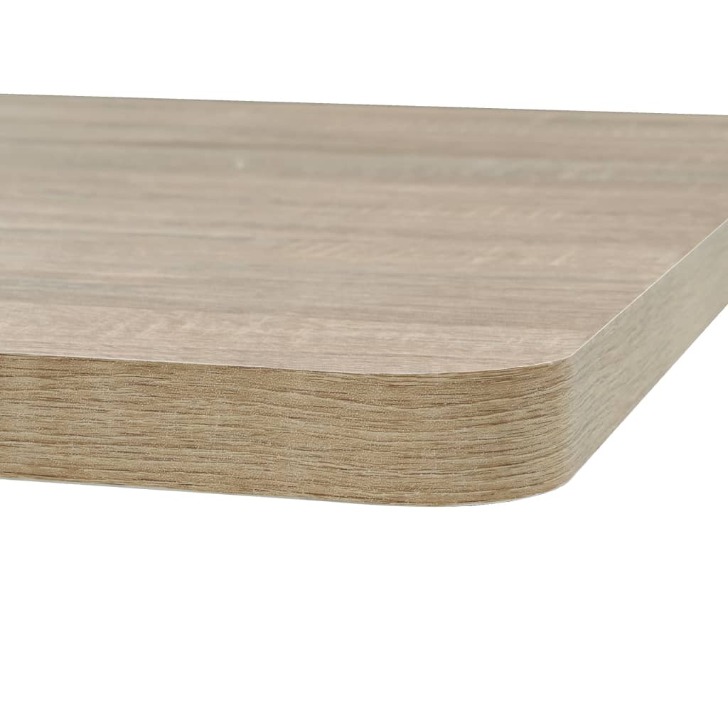 Bistro Table MDF and Steel Square 80 x 80 x 75 cm Oak Effect