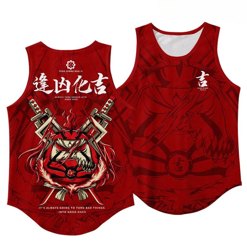 

Летний топ с круглым вырезом и 3D-принтом китайского мифического зверя, модная повседневная безрукавка, мужские футболки 6XL