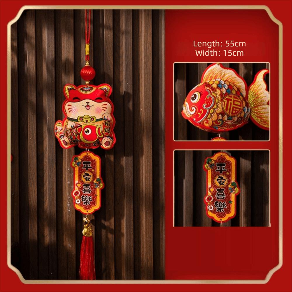 

Fortune Hanging Ornament New Year Decorative Hangings Lucky Attract Wealth Luck Festive Ornaments With Tassel Chinese Style