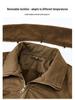 2025 Men's Velvet Jacket: Wear-Resistant, Warm, Detachable Fur Collar, Cotton Coat