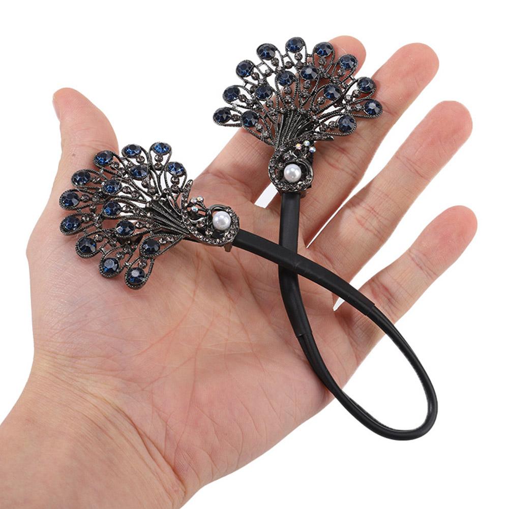 Fashion Pearl Peacock High-end Headbands Updo For Women Party Meatball Head Accessories Girls H X0K8