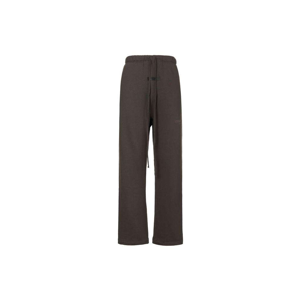 Fear of God Essentials Fleece-Lined Relaxed Sweatpants With Letter Logo Print Unisex Bottoms Off-Black FOG-FW22-417