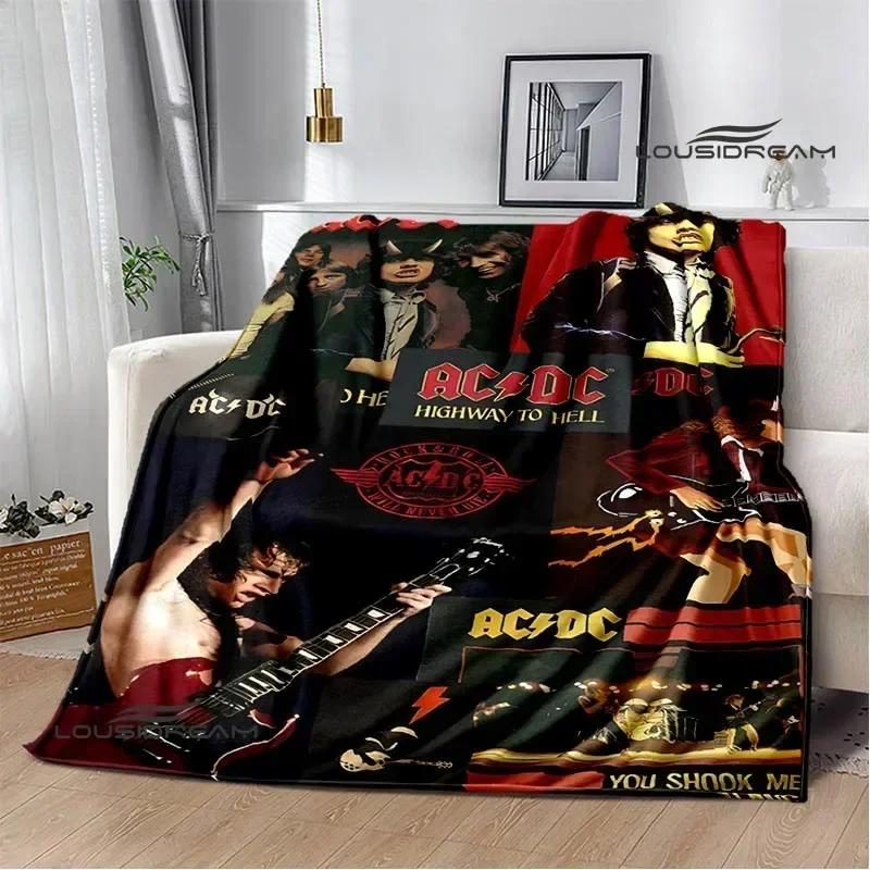 3D Retro Rock band AC/DC printed blanket Picnic blanket Warm Flannel blankets Home bed linings blankets for beds Birthday Gift