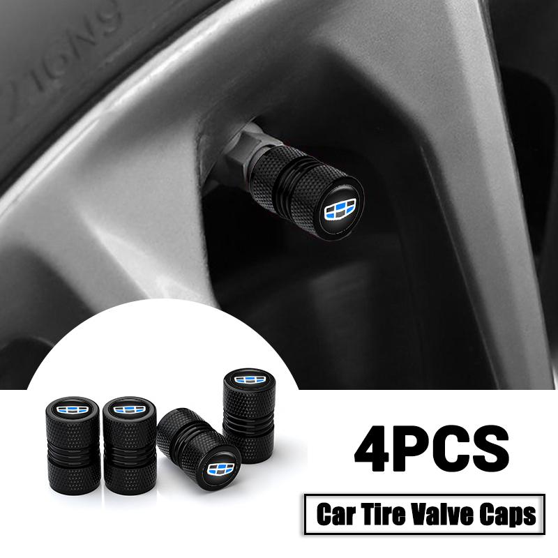 4Pcs Car Tire Stem Air Valve Cap Dust Covers For Geely Atlas SUV Boyue Borui Coolray NL3 EX7 X7 EC7 GX7 GT GC6 GC9 X6 LC EC8 EV8