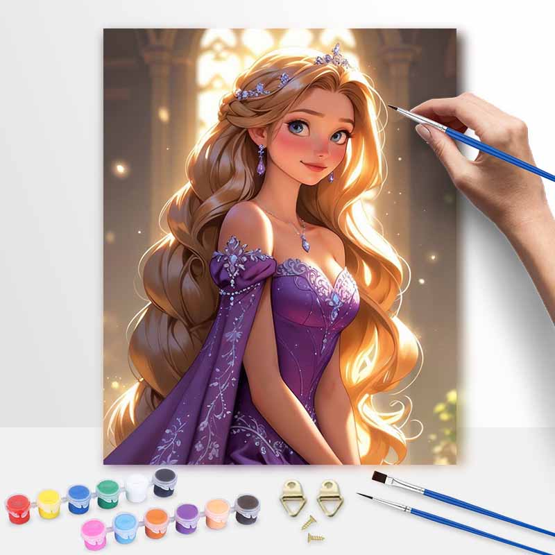 Rapunzel Princess Digital Oil Painting Diy Handpainted Coloring Painting Home Decoration Kit Art Craft for Room Wall Hanging Decor 123