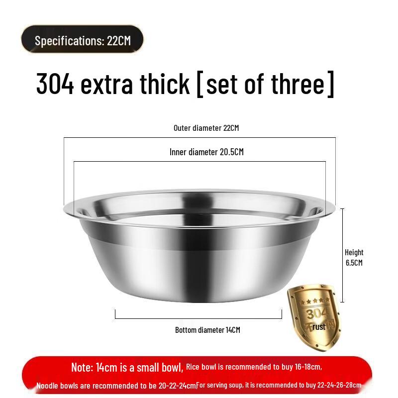 Yuzhuxun 304 Stainless Steel Antibacterial Multi-Purpose Bowl