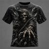 New Men's Crew-Neck T-Shirt Pumpkin Skeleton and Scarecrow Print Halloween Horror Casual Top Unisex Holiday Party Outfit