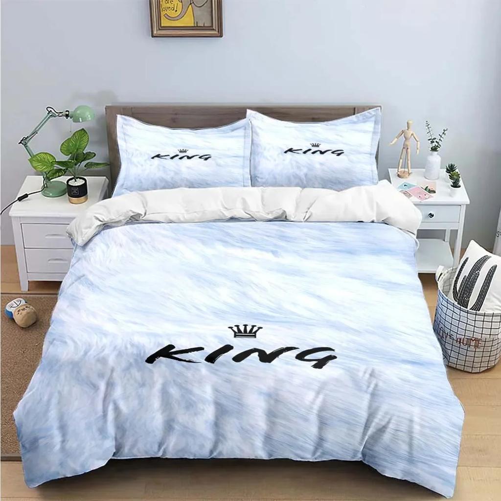 Sale Fashion King Queen Bedding Set Single Twin Full King Size Cute Animals Bed Linen Adults Teens Bedroom Luxury Gift