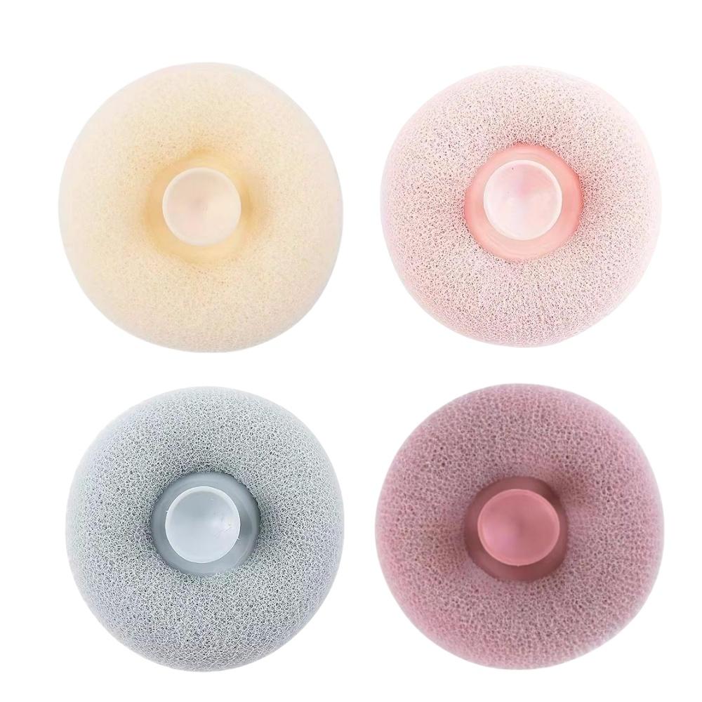 Massage Bath Sponge Ball Exfoliating Shower Brush Wall-Mounted Loofah with Suction Cup Deep Clean Body Scrubber Bathroom Access