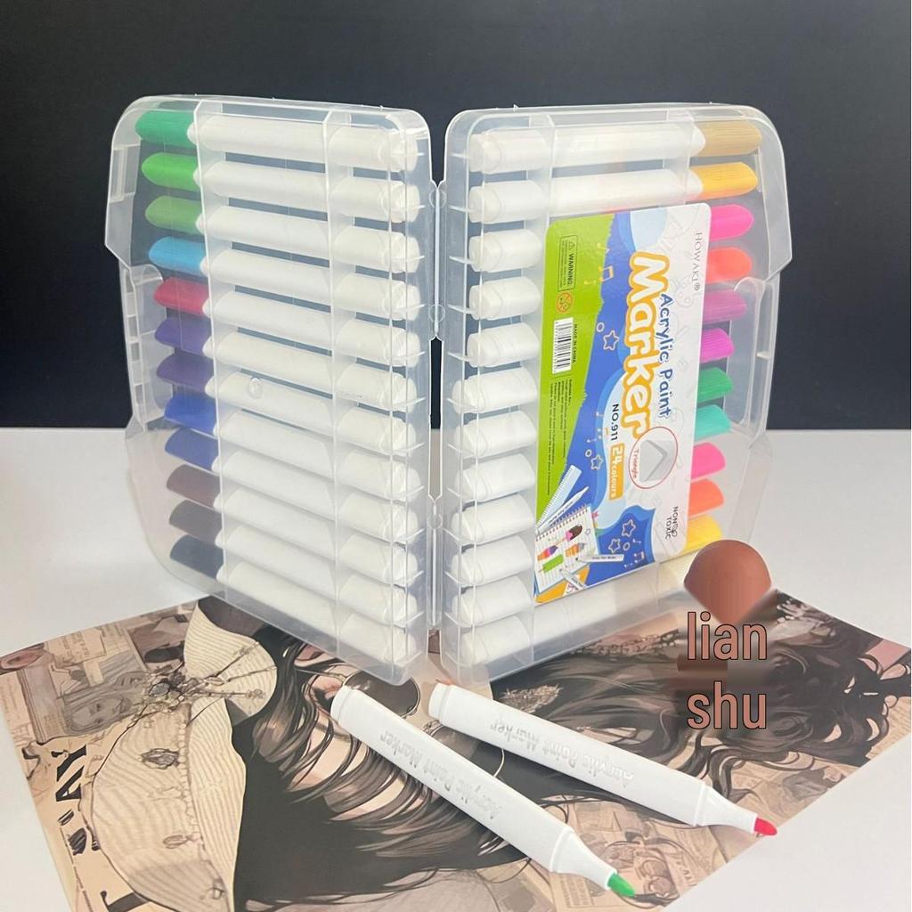 Acrylic Markers: 12, 48, 60, 80 Water-Based Colors for Student Art, Anime, Hand-Painting, Coloring, and Doodling.