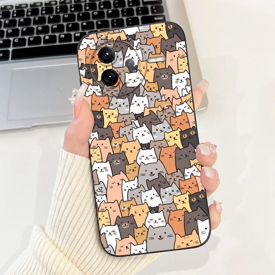Soft Slim Silicone Fundas For Xiaomi Poco F7 Pro F7 Ultra Case For Redmi K80 K80Pro Back Cover Cartoon Panda Rabbit Flowers Capa