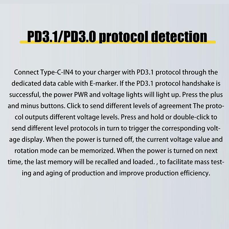 Type-C Pd3.1 Fast Charging Protocol 4-Wire Test Board Voltage Meter Deceiver 140W Charger Aging Tool For Dl24 Load Tester