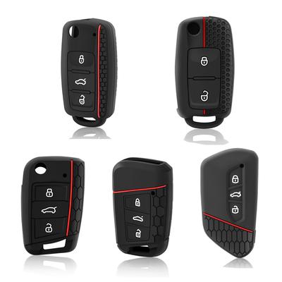 Silicone Car Key Fob Case Cover for Volkswagen Sagitar/Polo/Golf/Bora/Tiguan/TOUAREG/Phaeton/SEAT/Skoda Key Fob Cover