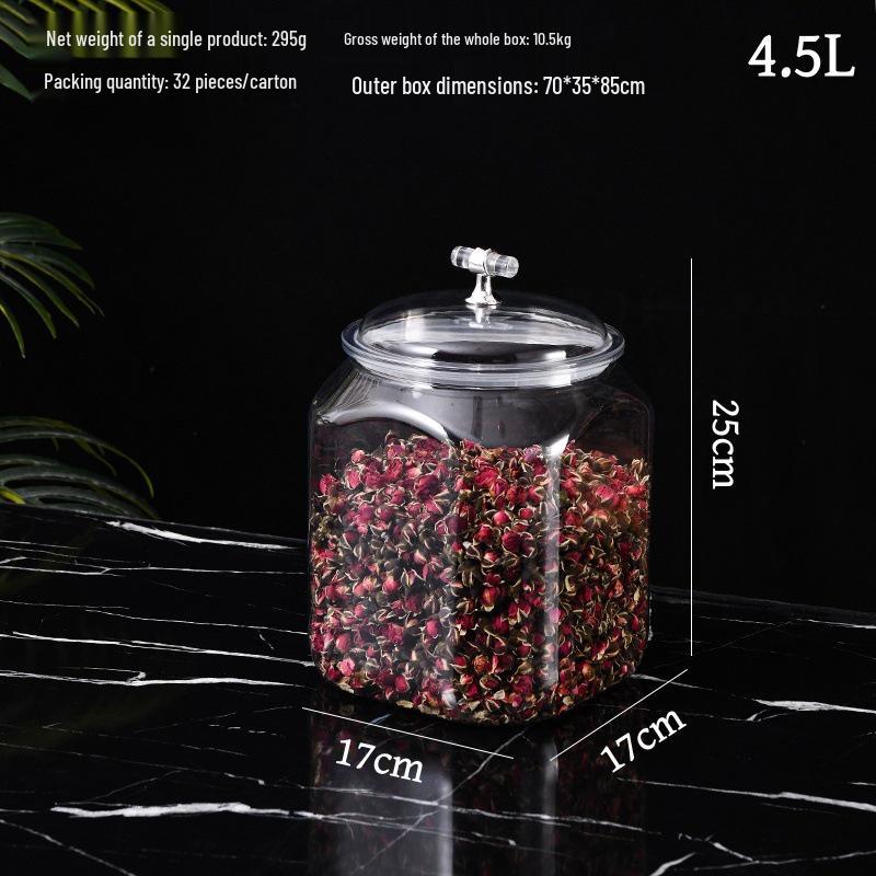 Food-Grade Kitchen Grain, Tea, and Dried Tangerine Peel Storage Jars - Moisture-Proof, Sealed