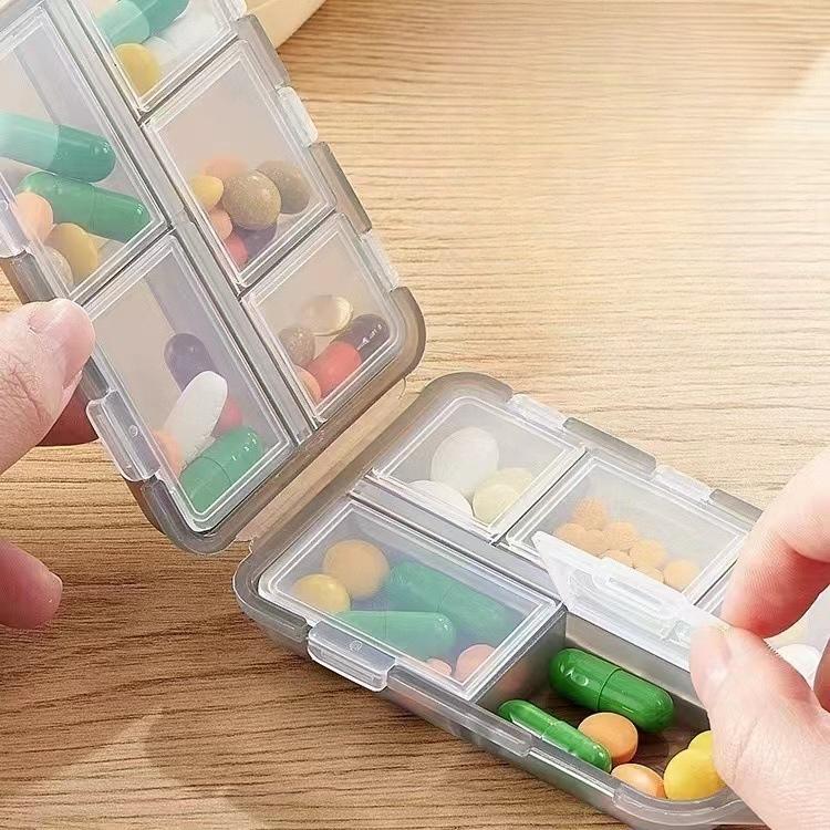 Travel Pill Organizer - 10 Compartments Pill Case, Compact and Portable Pill Box, Perfect for On-The-Go Storage, Pill Holder for Purse