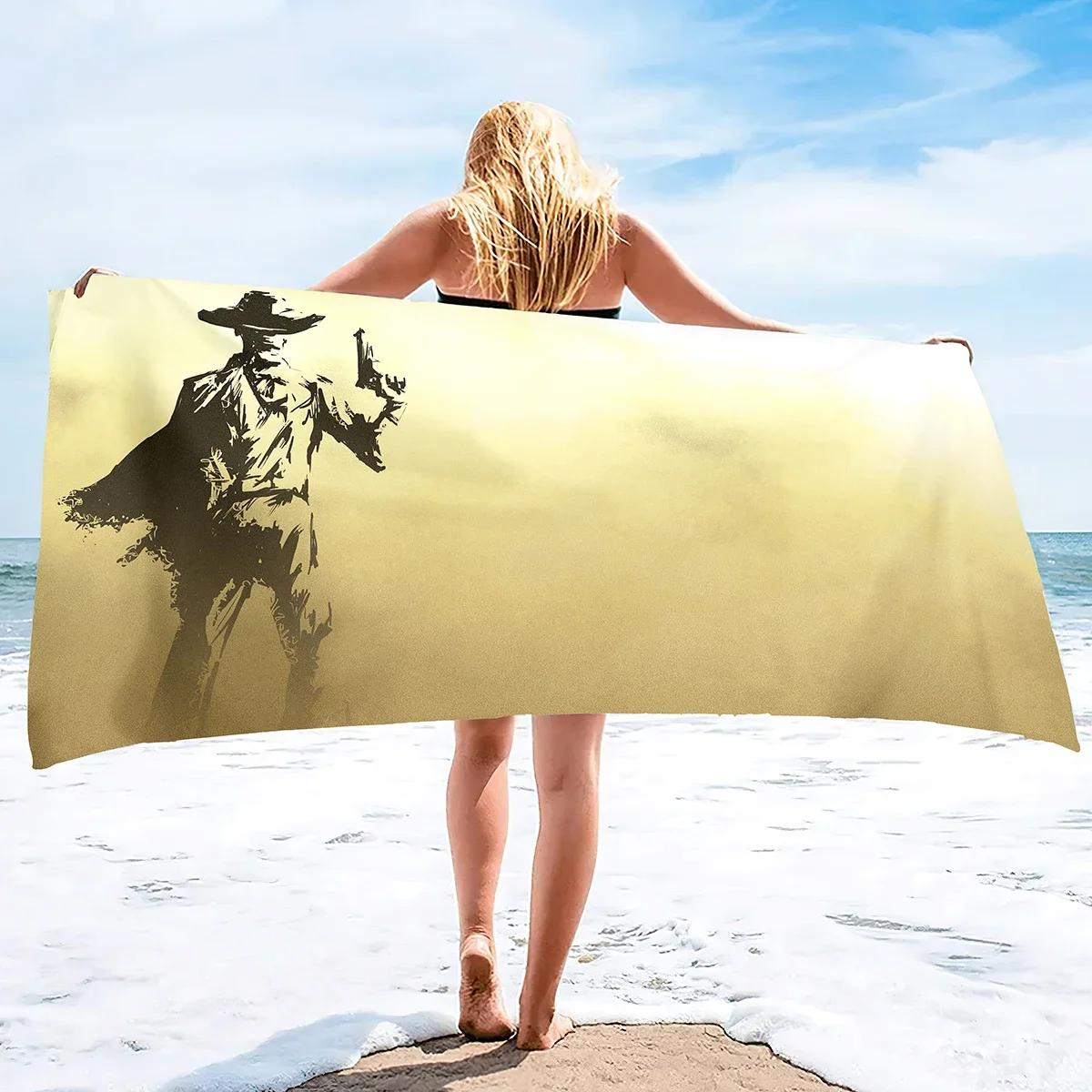 Ka Chen Muxi White Cowboys Beach Towels Silhouette Of Cowboys Soft Beach Towel Oversized Travel Beach Pool And Bath Towels For Adults Toddler
