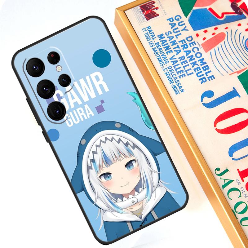 Gawr Gura Hololive Anime Case For Samsung Galaxy S24 Ultra S23 S22 S20 S21 FE Note 10 20 Ultra S8 S9 S10 Plus Cover