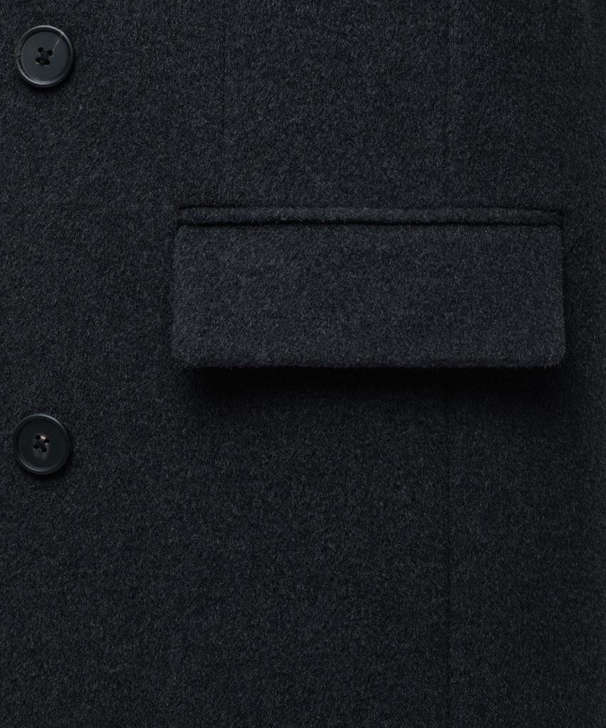 Musinsa Standard Cashmere Blend Daddy Shoulder Double Long Coat [Navy]