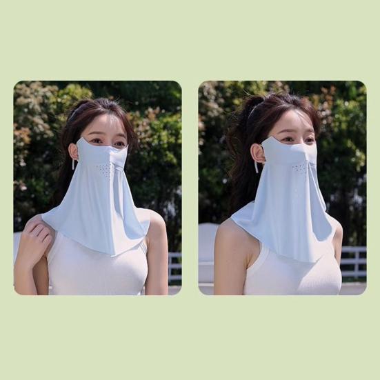 Face Guard with Elastic Strap Ultra-Wide Coverage Double-Layer Structure UPF 50+ UV Protection Cycling Face Protector