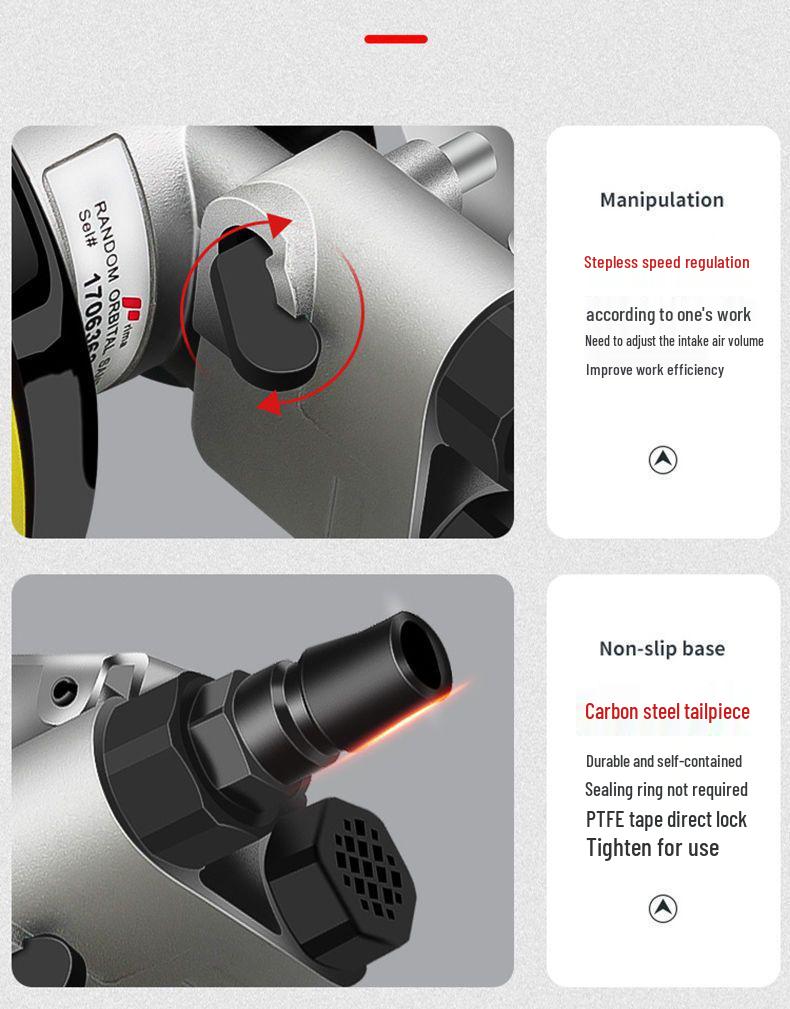 Handheld Air Grinder: Pneumatic Sandpaper Machine for Dry Grinding, Car Waxing & Polishing