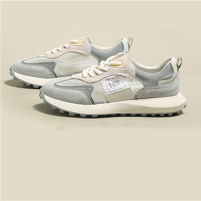 

Летние легкие высококачественные женские кроссовки на плоской подошве, женская обувь, трикотажная сетка, модная трендовая обувь, розовые повседневные кроссовки, спортивные 37 серый