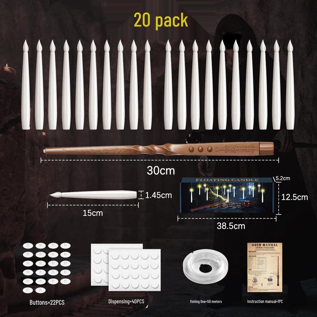 Floating LED Christmas Candle Lights for Tree and Magic Wand Decorations