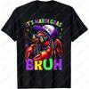 Fashion Mardi Gras Bruh Crawfish Beads Fleur De Lis Parades T-Shirt Breathable Comfortable Short Sleeve Tees Boy Girl Best Gift