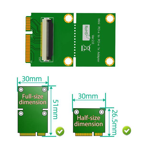 

Green PCB Mini PCI-E to 8X PCI-E Extension Cable Set Other