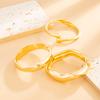 Salircon Hip Hop Exaggerated Wide Cuff Bangle Women Men Vintage Punk Irregular Glossy Gold Color Bracelet Bangles Party Jewelry