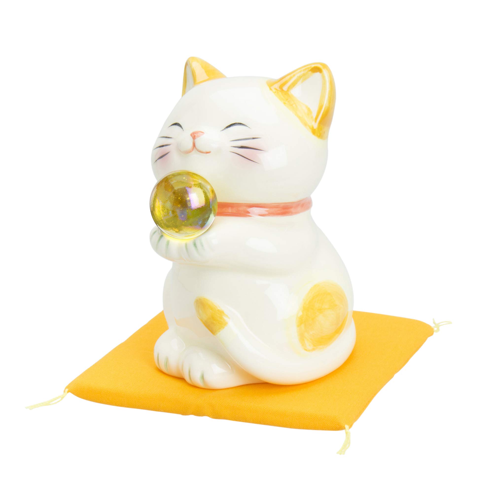 

Sun Art Good Luck Goods Increase Your Fortune Happy Cat Figurine, Large, Yellow, SAN605